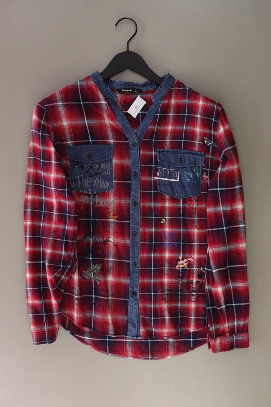 Desigual Karobluse Gr. XL kariert Langarm rot aus Baumwolle