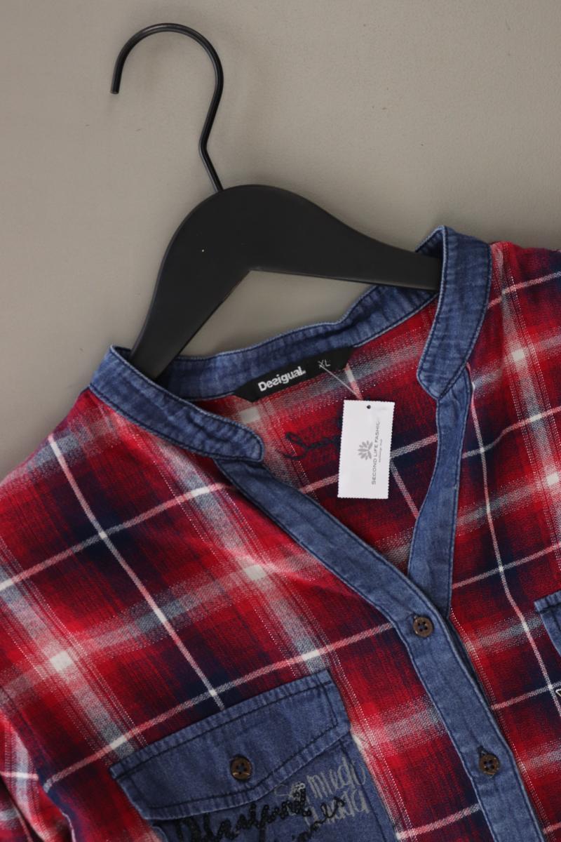 Desigual Karobluse Gr. XL kariert Langarm rot aus Baumwolle