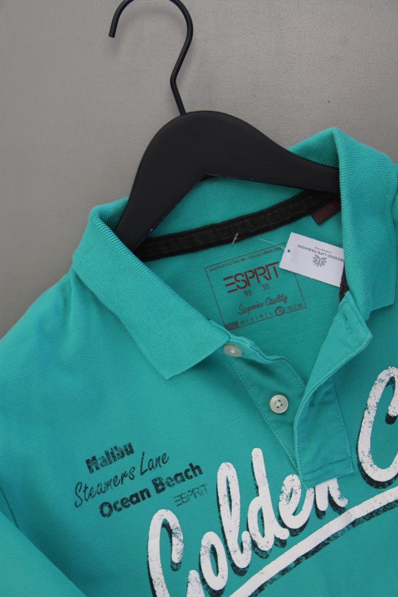 Esprit Poloshirt für Herren Gr. XL Kurzarm türkis aus Baumwolle