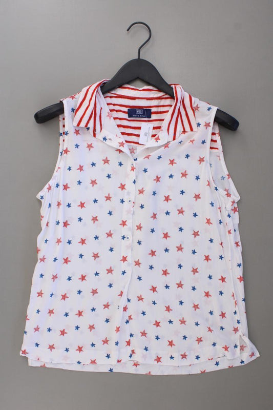 fiora blue Bluse mit Sternenmuster Gr. 38 Ärmellos weiß