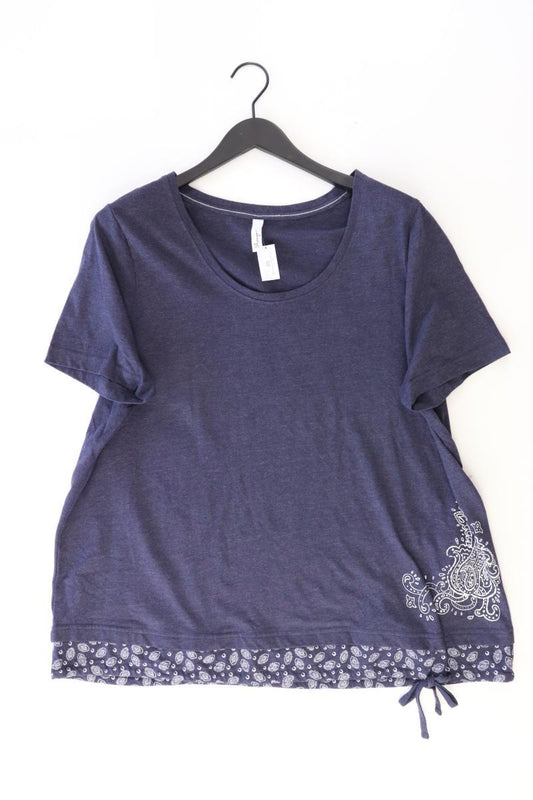 sheego T-Shirt Gr. 48/50 Kurzarm blau aus Baumwolle