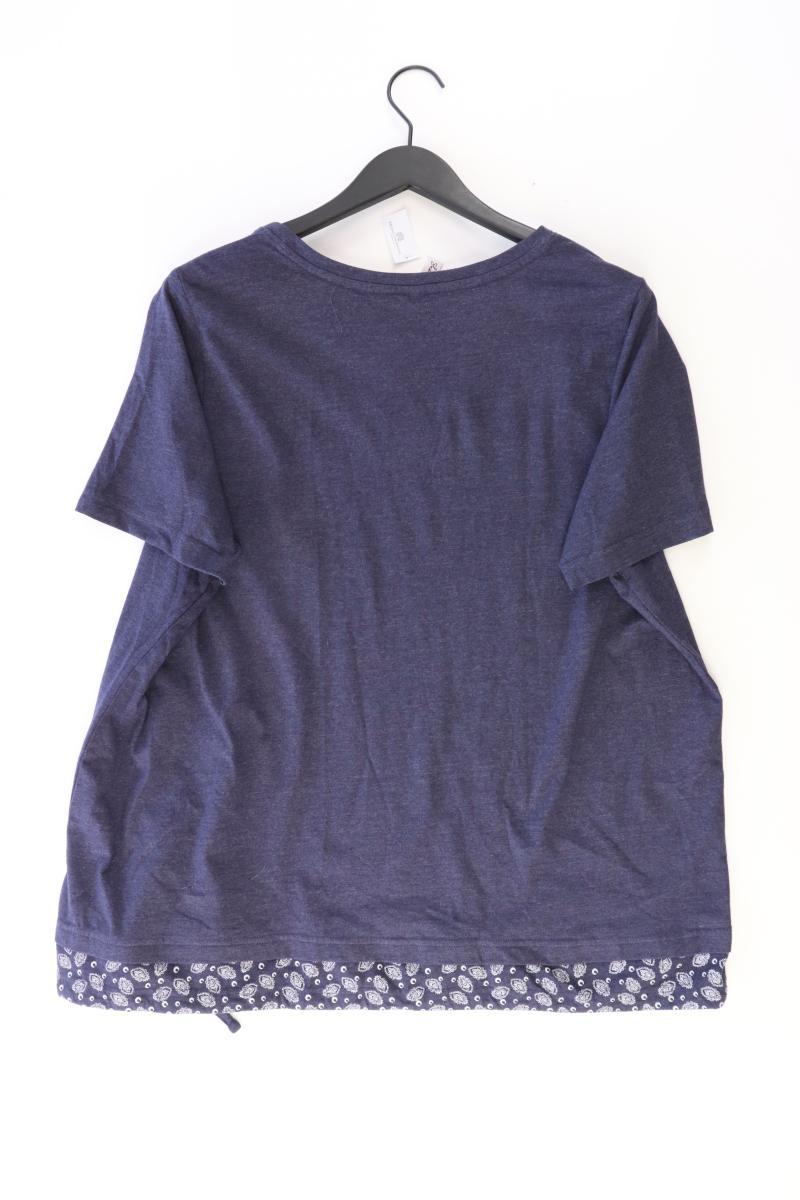 sheego T-Shirt Gr. 48/50 Kurzarm blau aus Baumwolle