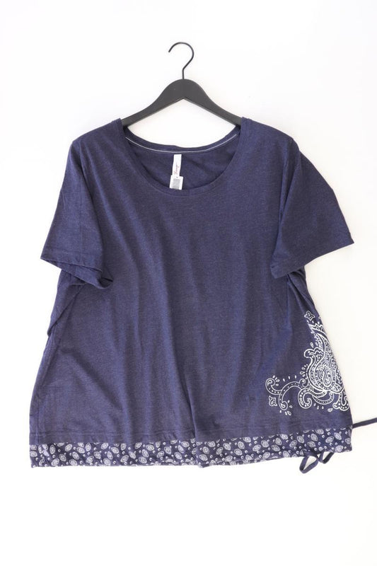 sheego T-Shirt Gr. 52/54 Kurzarm blau aus Baumwolle
