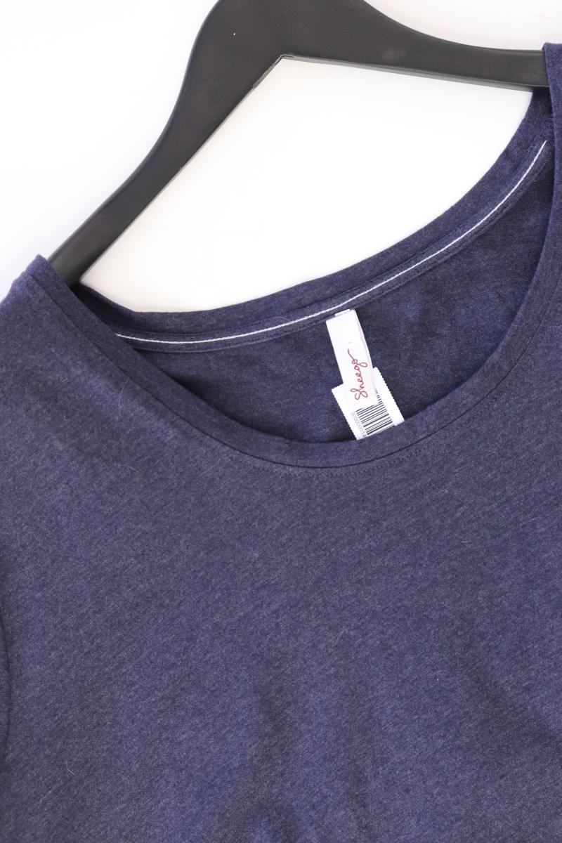 sheego T-Shirt Gr. 52/54 Kurzarm blau aus Baumwolle