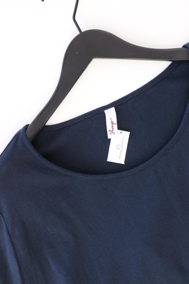 sheego T-Shirt Gr. 52/54 Kurzarm blau aus Baumwolle