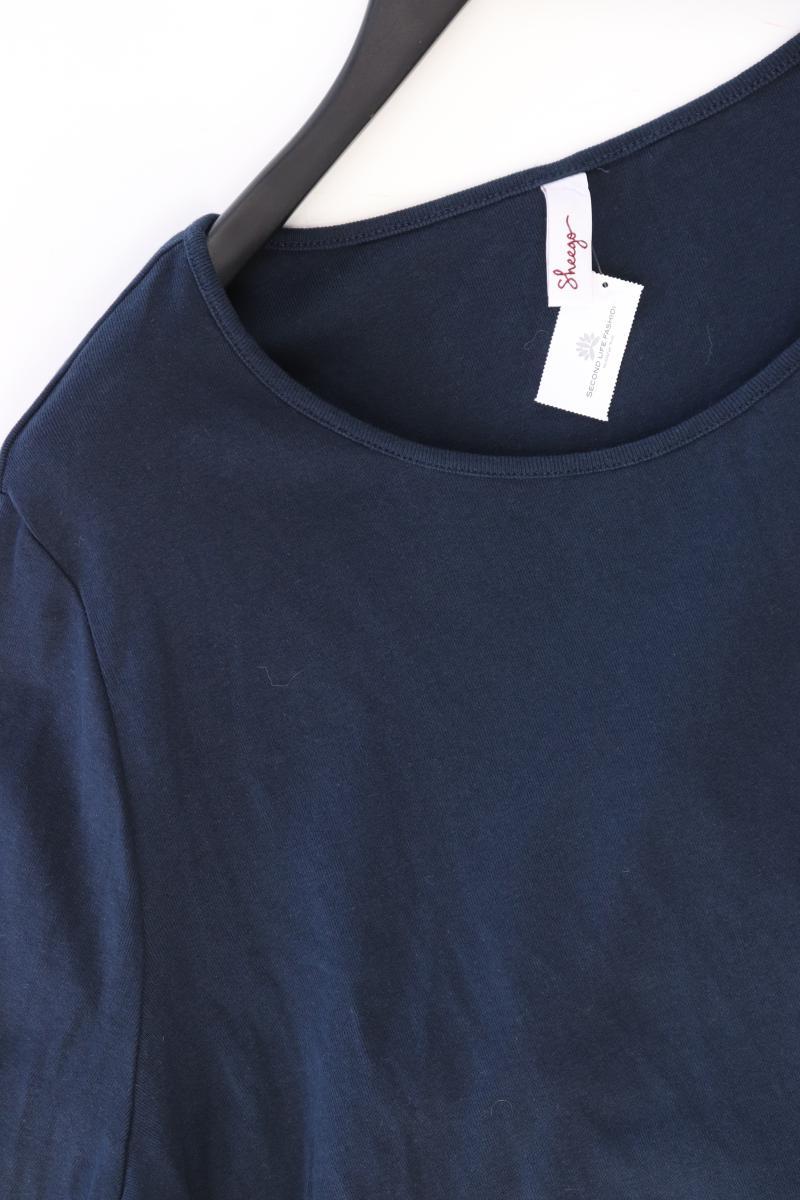 sheego T-Shirt Gr. 52/54 Kurzarm blau aus Baumwolle