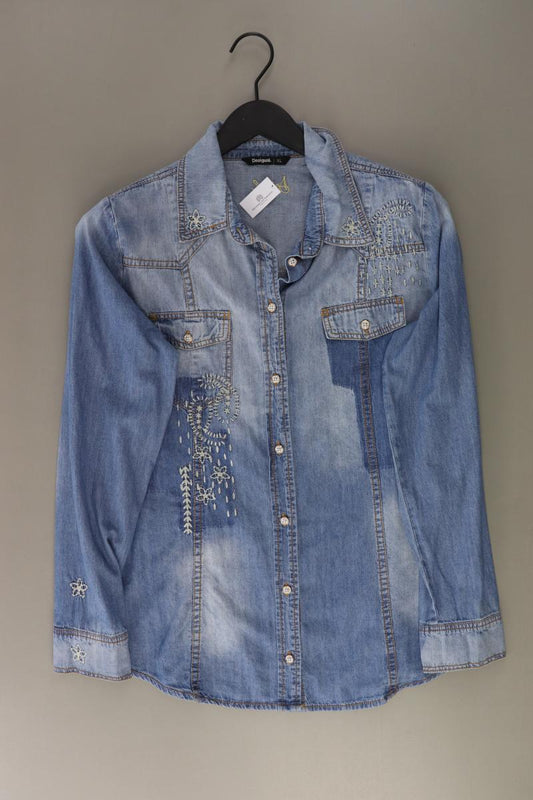 Desigual Jeansbluse Gr. XL Langarm blau aus Baumwolle