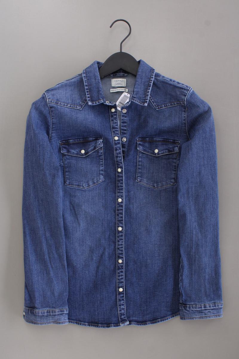 Esprit Jeansbluse Gr. M neuwertig Langarm blau aus Baumwolle