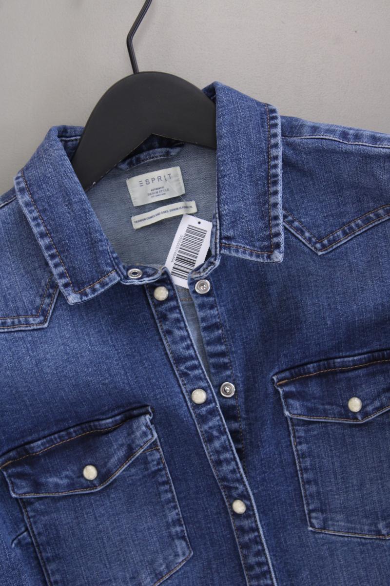 Esprit Jeansbluse Gr. M neuwertig Langarm blau aus Baumwolle