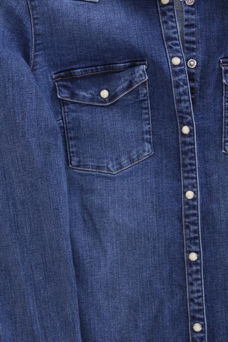 Esprit Jeansbluse Gr. M neuwertig Langarm blau aus Baumwolle