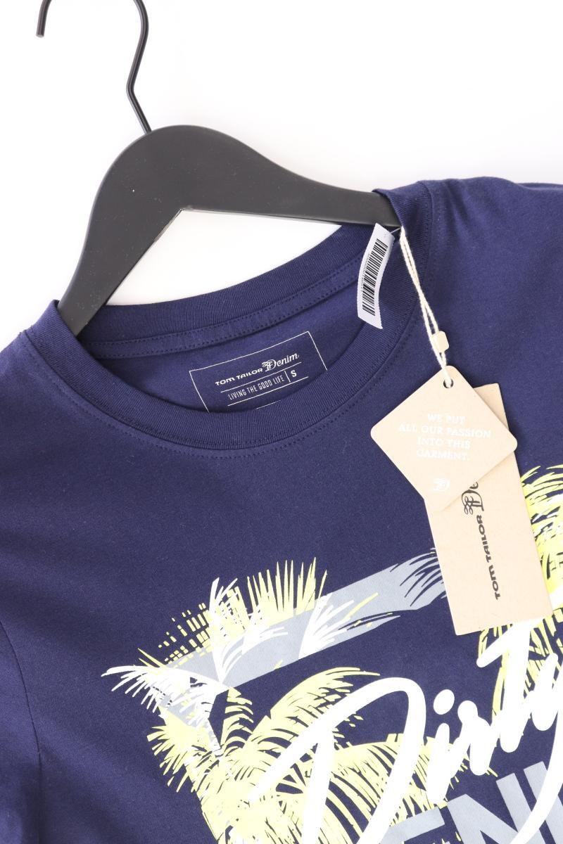 Tom Tailor (Denim) Printshirt für Herren Gr. S neu mit Etikett Kurzarm blau