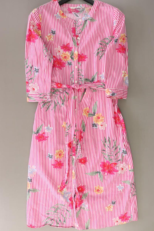 Tom Tailor Midikleid Gr. 38 gestreift neuwertig mit Gürtel 3/4 Ärmel pink