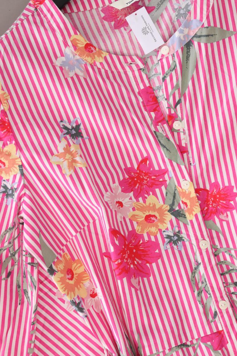 Tom Tailor Midikleid Gr. 38 gestreift neuwertig mit Gürtel 3/4 Ärmel pink