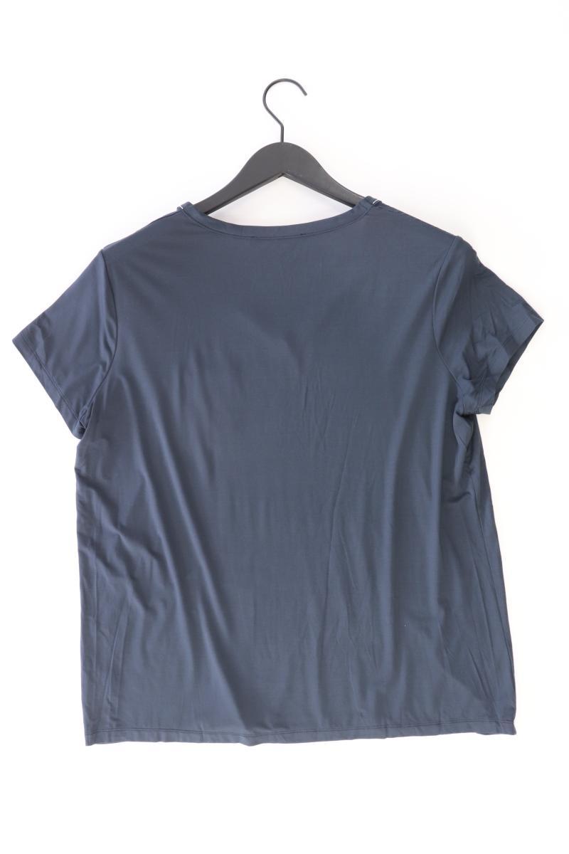 estelle jolie Shirt mit V-Ausschnitt Gr. 44 Kurzarm blau aus Viskose