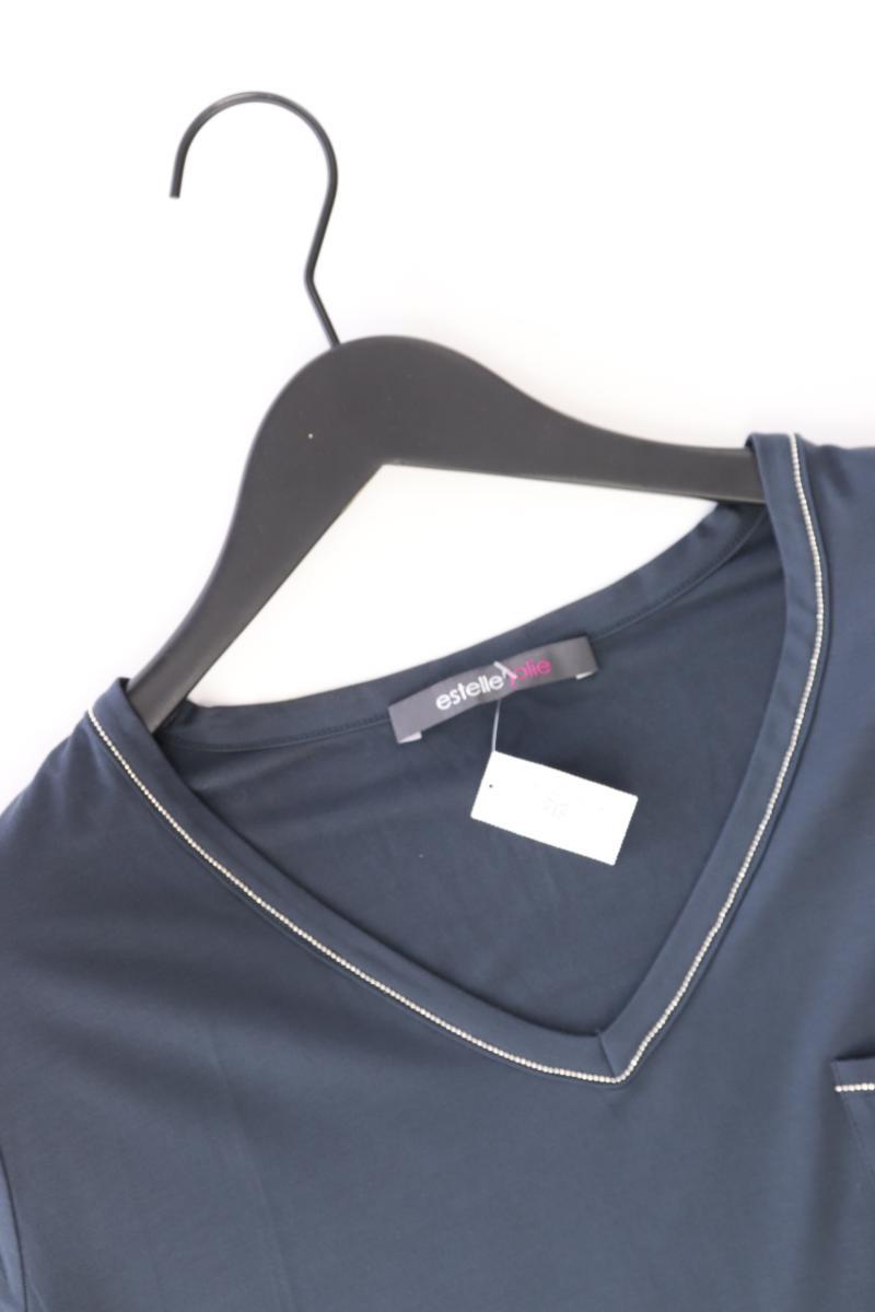 estelle jolie Shirt mit V-Ausschnitt Gr. 44 Kurzarm blau aus Viskose
