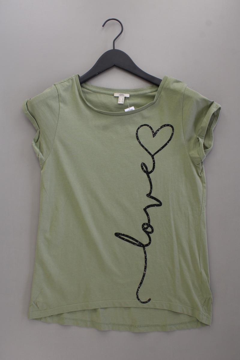 Esprit T-Shirt Gr. XS Kurzarm olivgrün aus Baumwolle