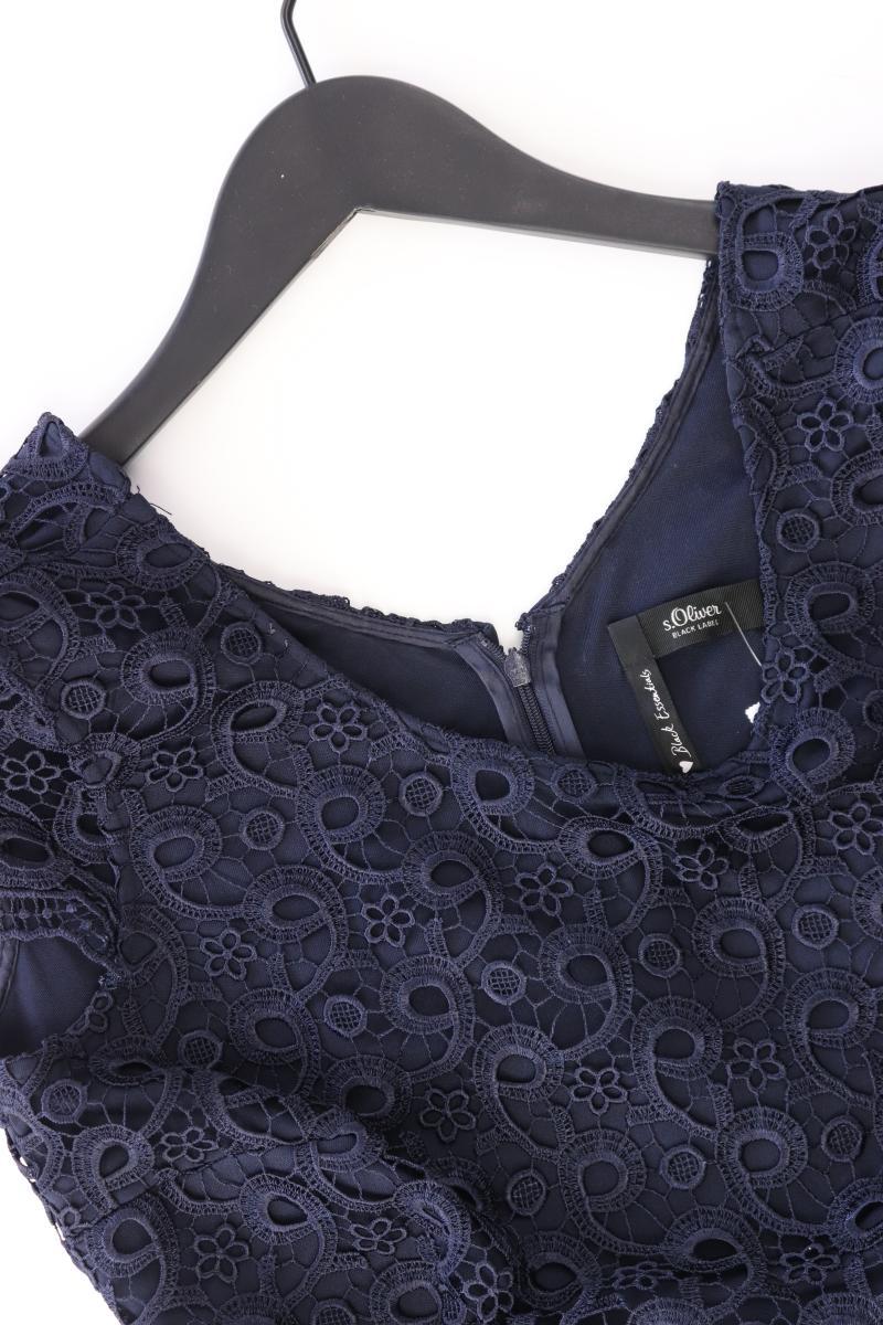 s.Oliver Black Label Abendkleid Gr. 38 mit Gürtel Kurzarm blau aus Polyester