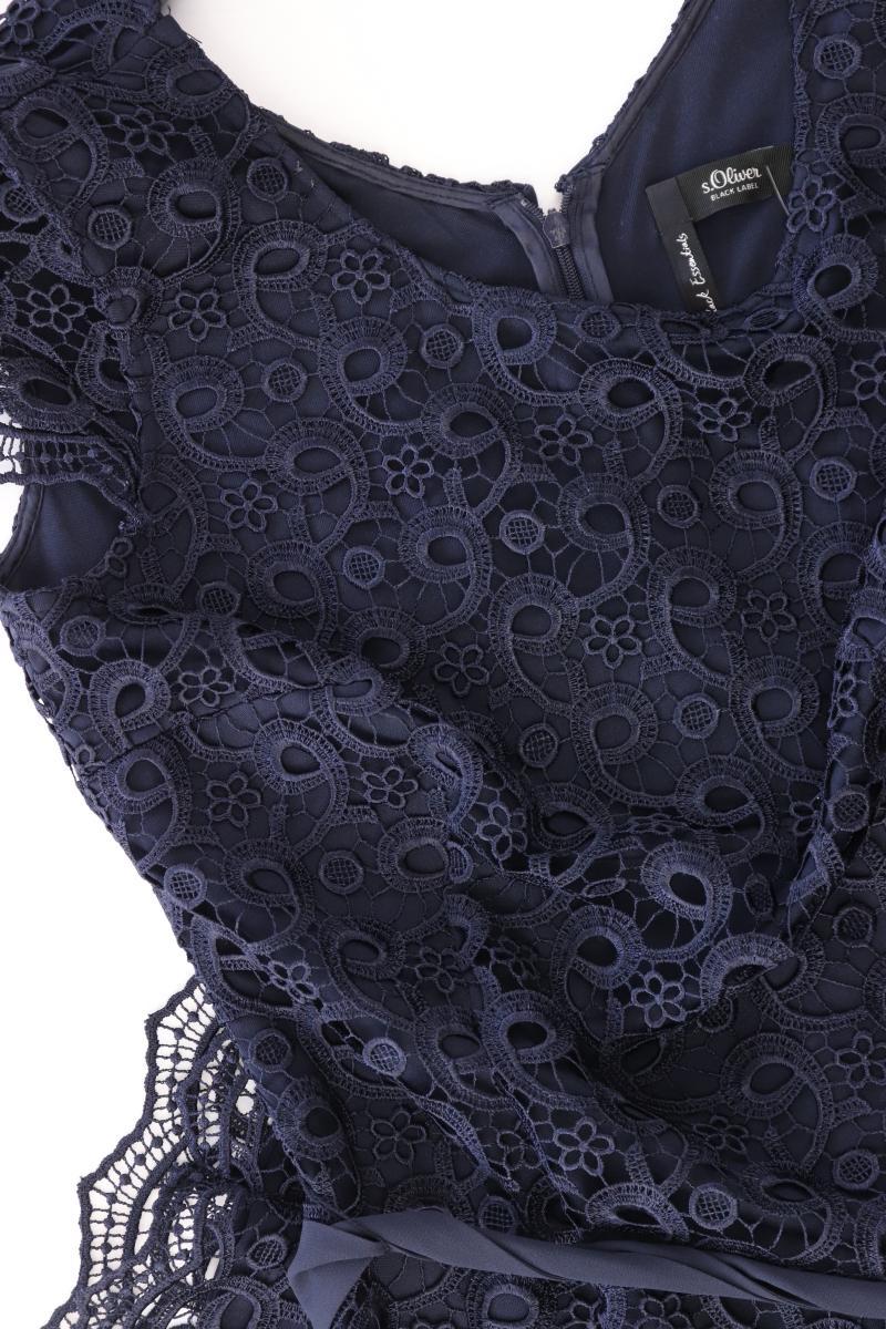 s.Oliver Black Label Abendkleid Gr. 38 mit Gürtel Kurzarm blau aus Polyester