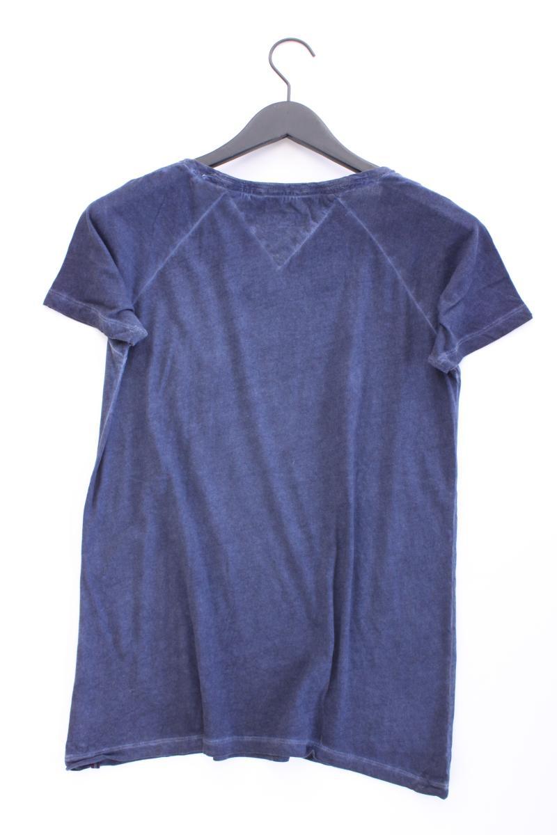 Hilfiger Denim T-Shirt Gr. M Kurzarm mit Pailletten blau
