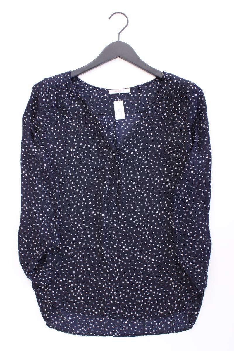Esprit Bluse mit Sternenmuster Gr. 34 3/4 Ärmel blau