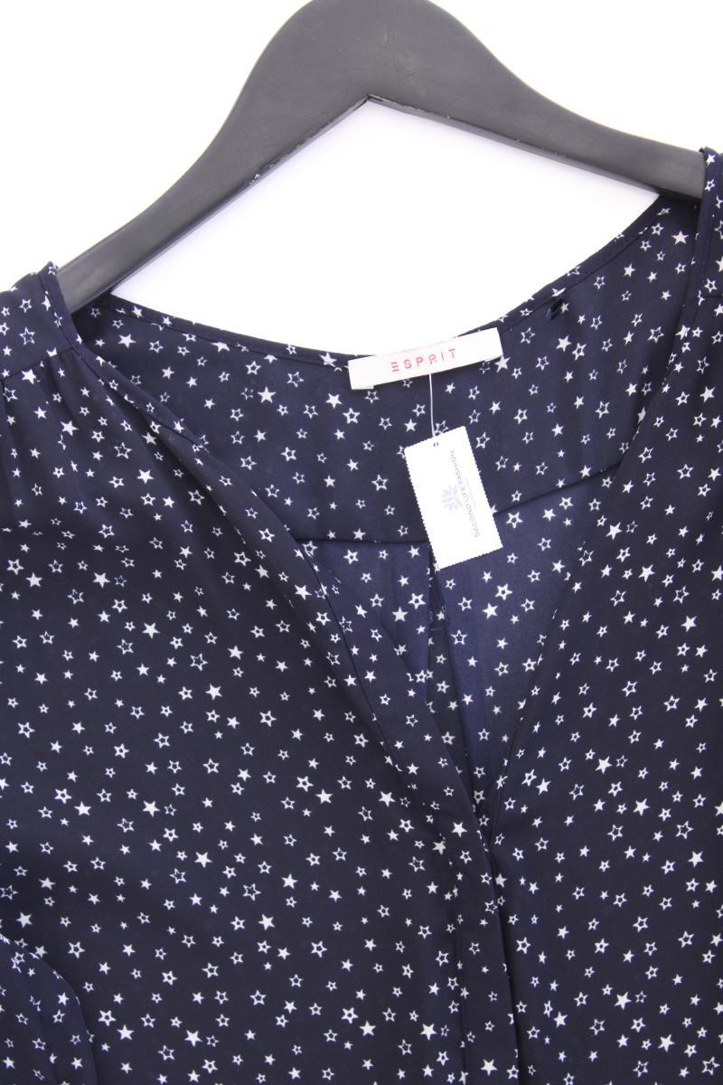 Esprit Bluse mit Sternenmuster Gr. 34 3/4 Ärmel blau