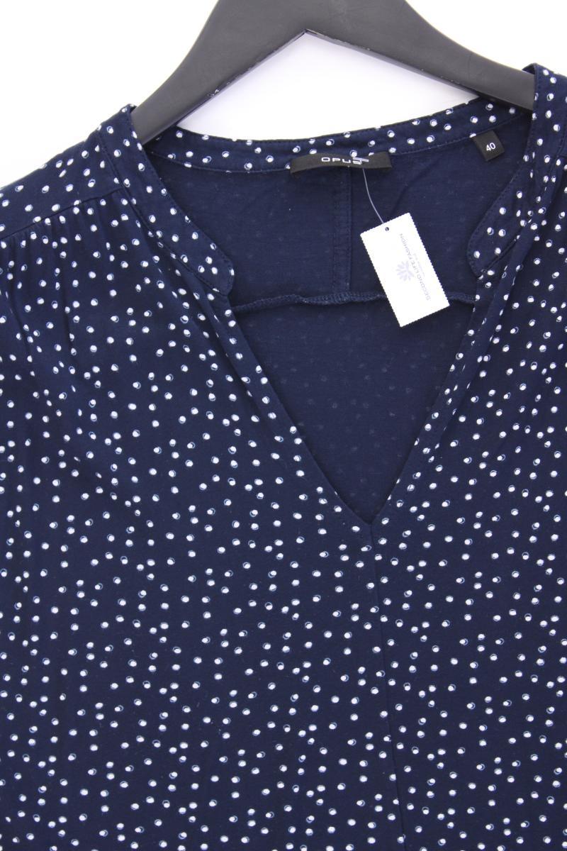 Opus Shirt Modell Sandi Dot Gr. 40 Kurzarm blau aus Viskose
