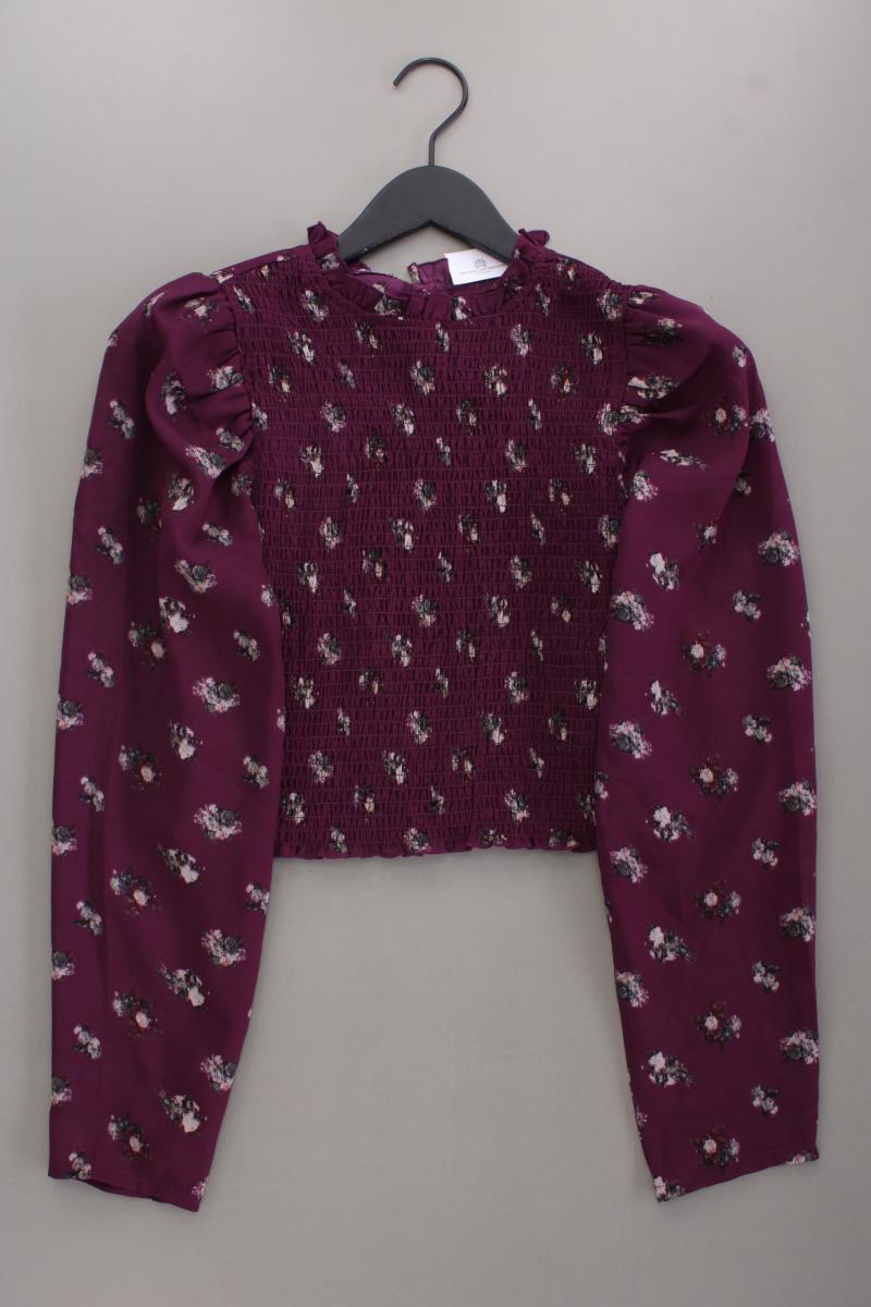 NA-KD Crop Bluse Gr. M Langarm lila aus Polyester