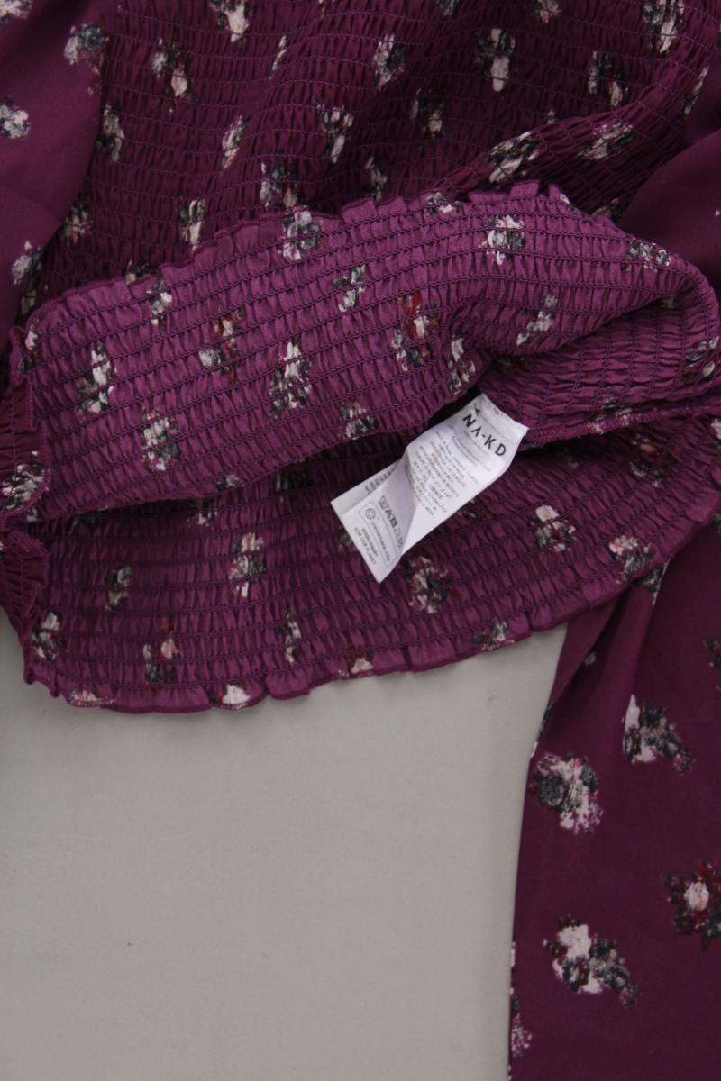 NA-KD Crop Bluse Gr. M Langarm lila aus Polyester