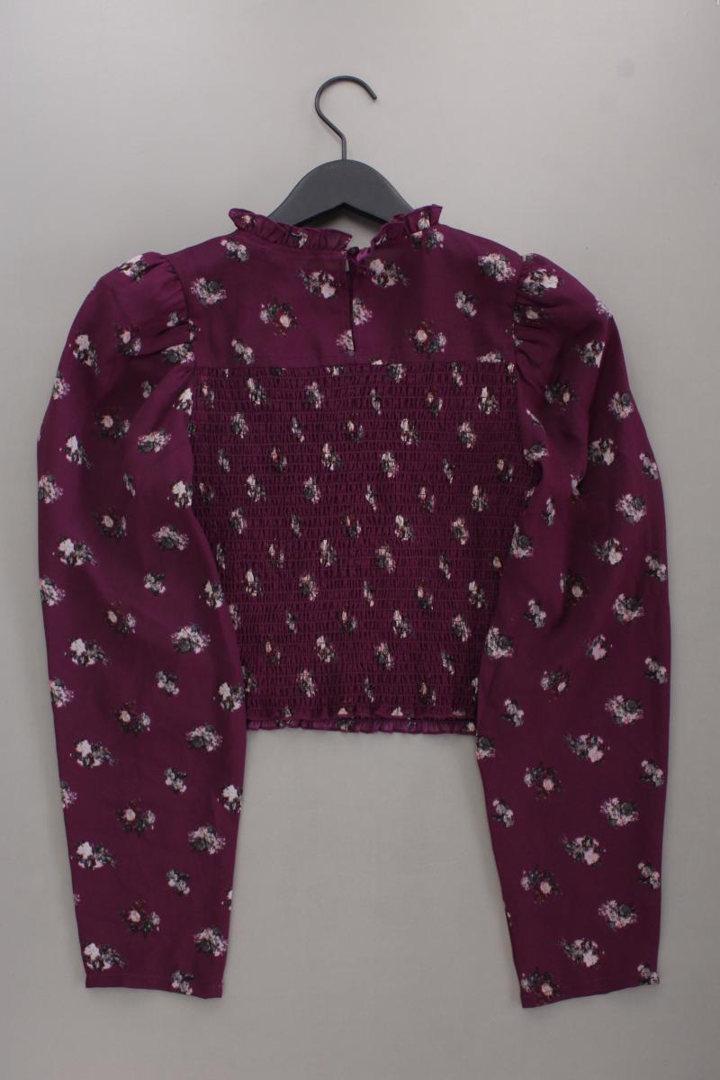 NA-KD Crop Bluse Gr. M Langarm lila aus Polyester
