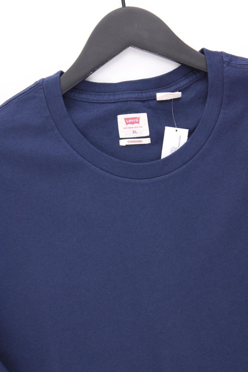 Levi's T-Shirt für Herren Gr. XL Kurzarm blau aus Baumwolle
