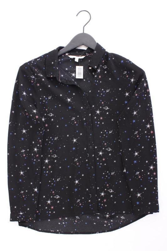 Tom Tailor (Denim) Langarmbluse mit Universumsprint Gr. XS schwarz aus Polyester