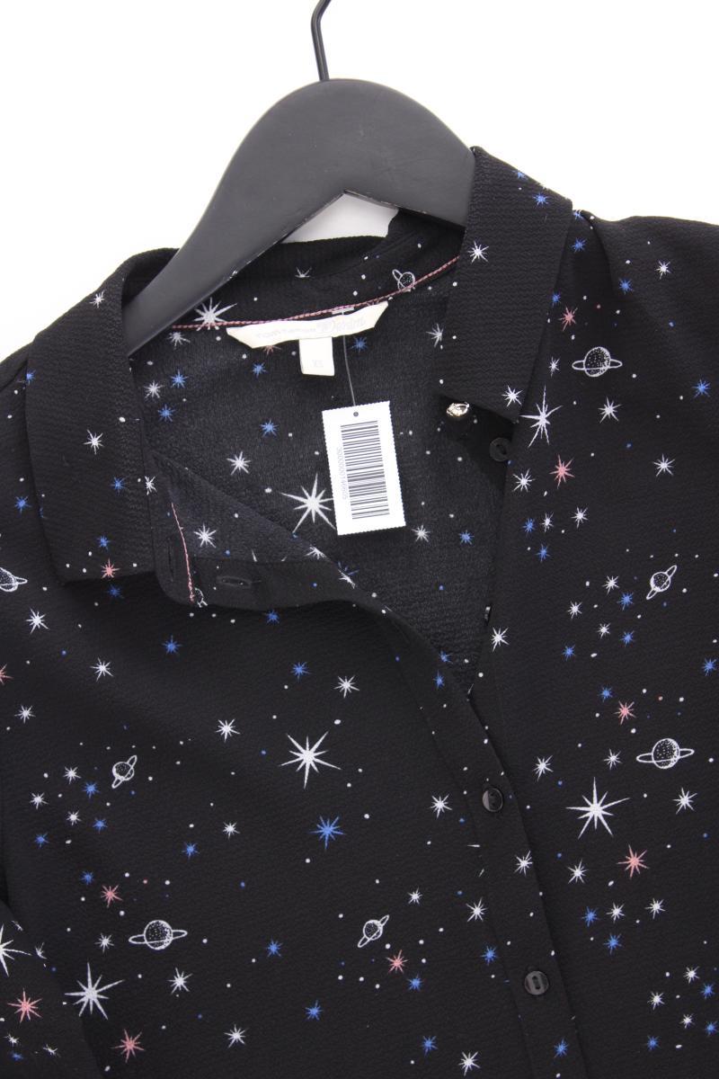Tom Tailor (Denim) Langarmbluse mit Universumsprint Gr. XS schwarz aus Polyester