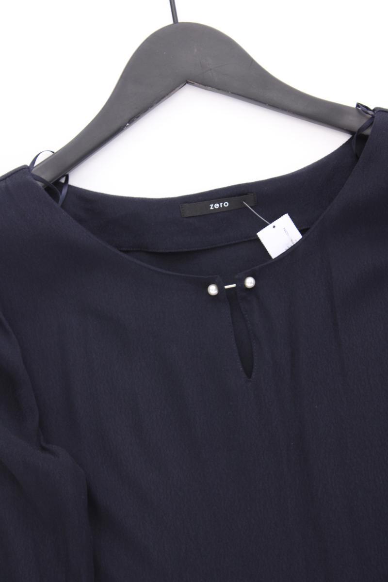 Zero Classic Bluse Gr. 34 neuwertig 3/4 Ärmel blau aus Viskose