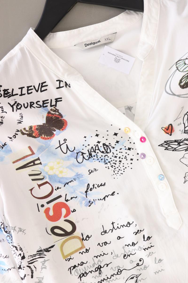 Desigual Langarmbluse Gr. XXL weiß aus Baumwolle