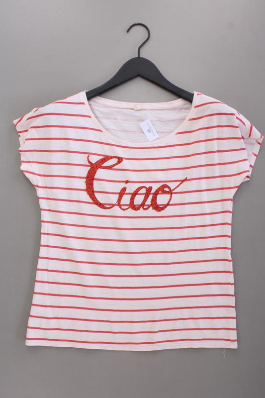 Esprit Ringelshirt Gr. S gestreift Kurzarm mit Pailletten rosa