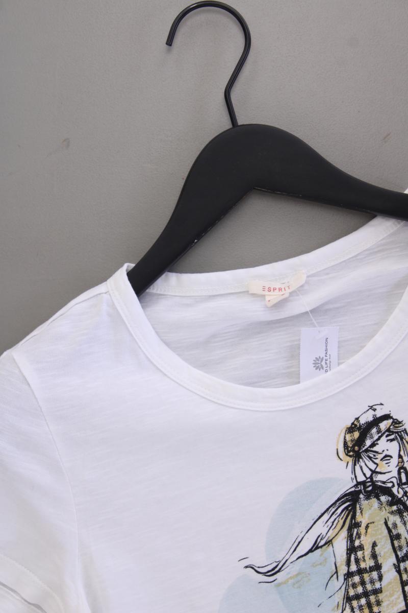 Esprit Printshirt Gr. S Kurzarm weiß