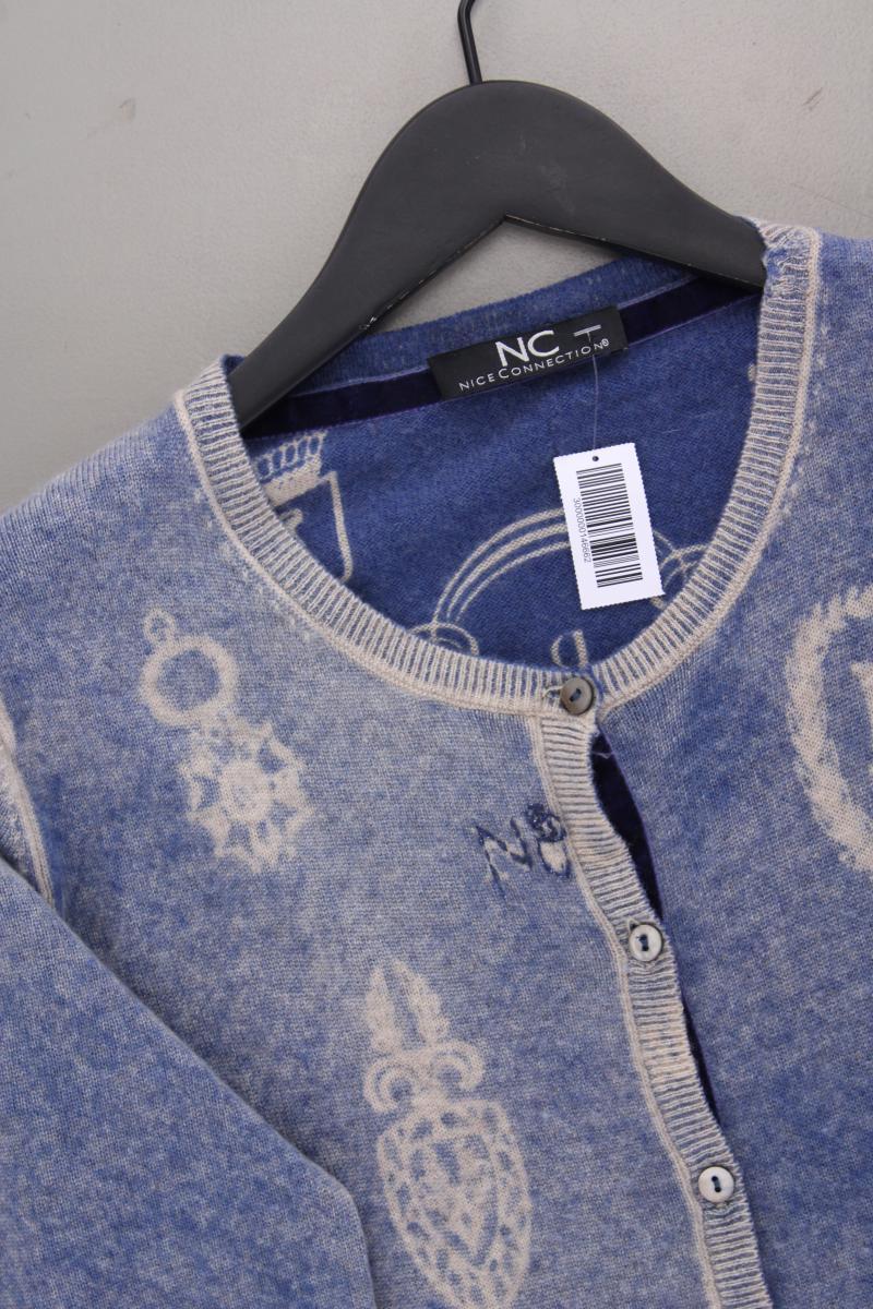 Nice Connection Strickjacke Gr. 40 Langarm blau aus Wolle