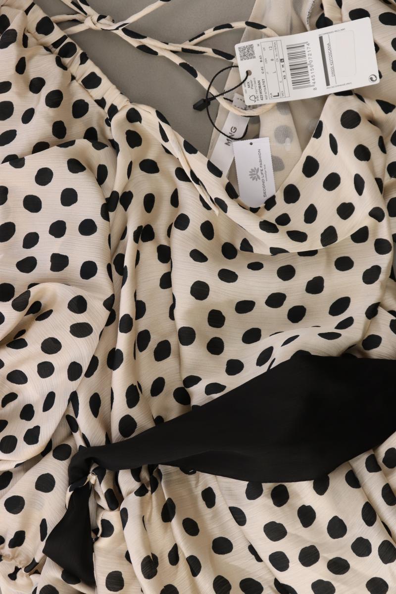 Mango Kurzarmkleid Gr. L gepunktet neu mit Etikett mit Gürtel creme