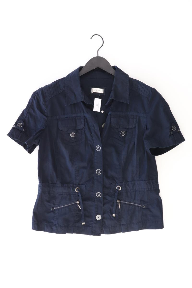 Bonita Kurzarmbluse Gr. 42 blau aus Baumwolle