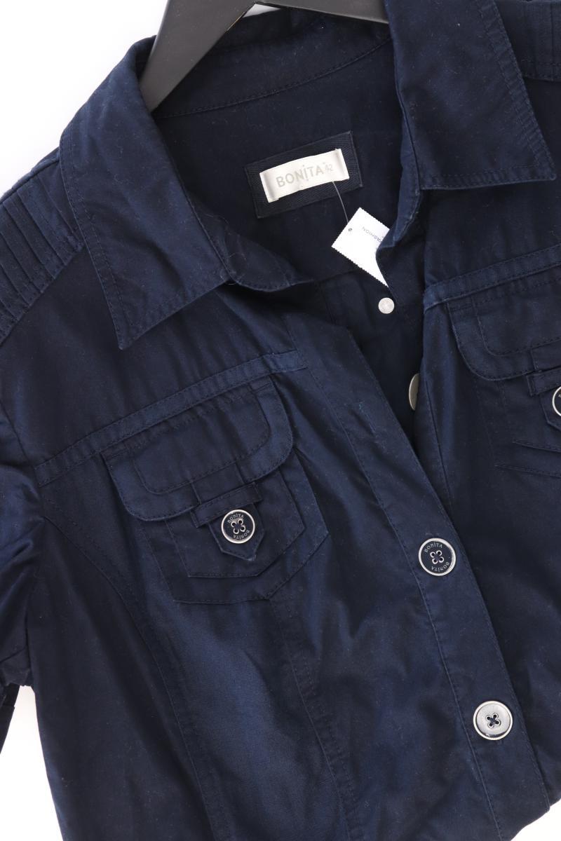 Bonita Kurzarmbluse Gr. 42 blau aus Baumwolle