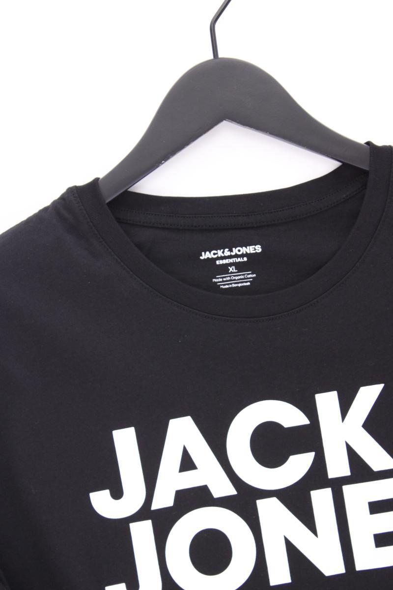 Jack & Jones Printshirt für Herren Gr. XL Kurzarm schwarz