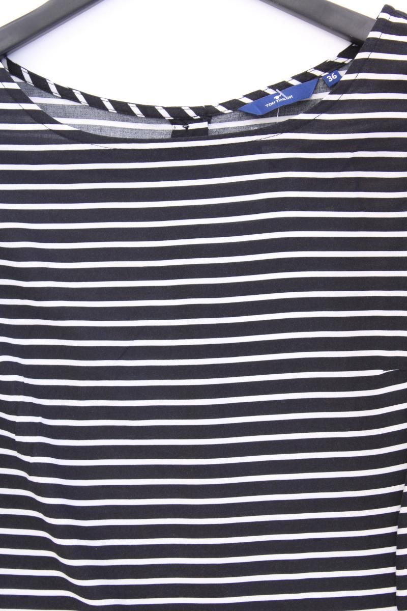 Tom Tailor Langarmbluse Gr. 36 gestreift schwarz aus Viskose