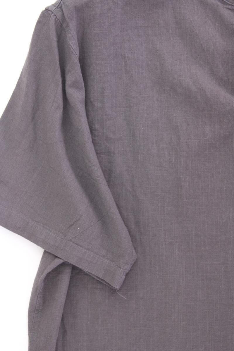 LucMatton Hemd mit Leinen für Herren Gr. XL Kurzarm grau aus Baumwolle