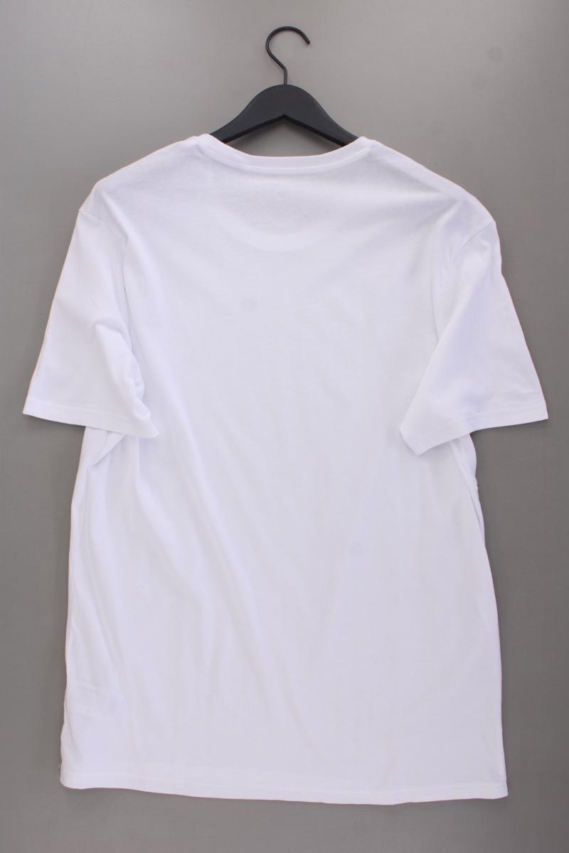 Adidas T-Shirt für Herren Gr. XL Kurzarm weiß aus Baumwolle