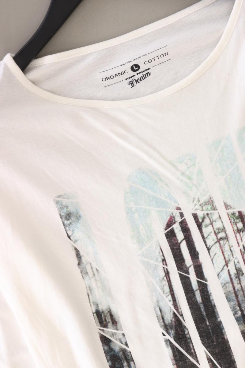 Tom Tailor Printshirt Gr. L 3/4 Ärmel weiß aus Baumwolle
