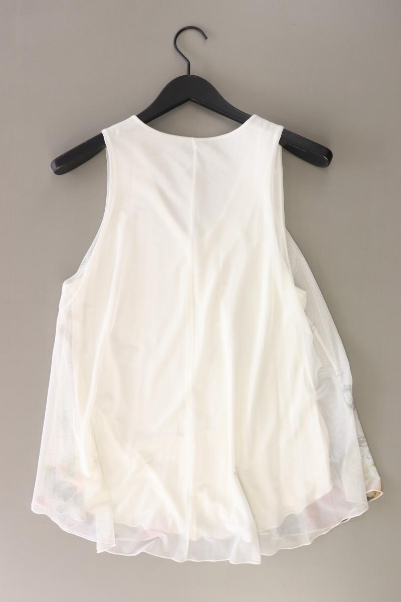 Desigual Ärmellose Bluse Gr. XL mit Blumenmuster weiß aus Polyester