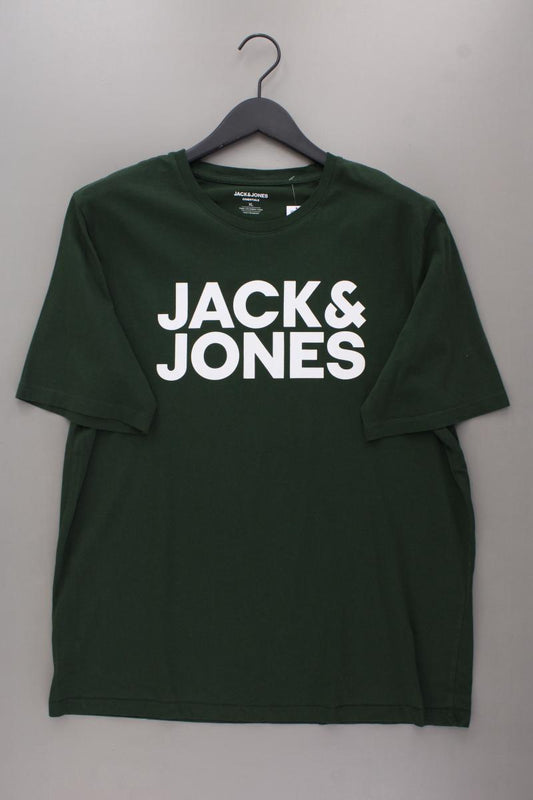 Jack & Jones Printshirt für Herren Gr. XL Kurzarm olivgrün aus Baumwolle