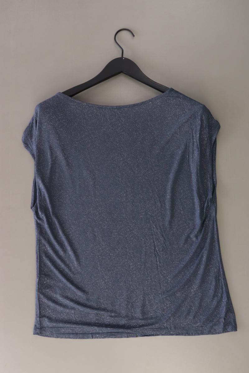 Street One T-Shirt Gr. 42 Kurzarm mit Glitzer blau aus Baumwolle