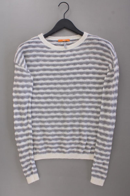 BOSS Orange Strickpullover mit Wolle für Herren Gr. S gestreift grau