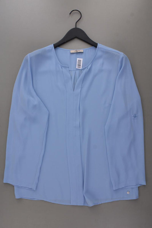 Eva Lutz Langarmbluse Gr. 42 blau aus Polyester